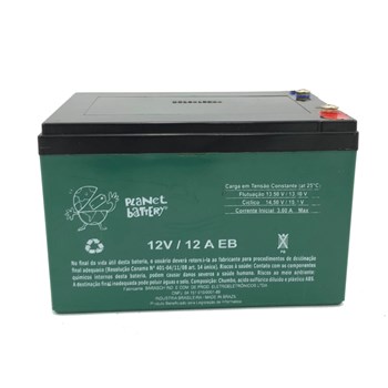 Bateria Selada 12V 12A Ciclo Profundo Recarregável Planet Battery