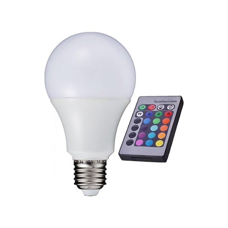Lâmpada LED Bulbo RGB 3W Colorida Bivolt com Controle