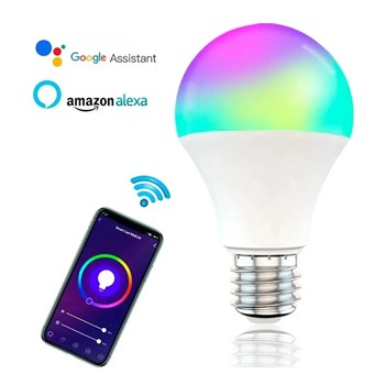 Lâmpada Smart Wi-Fi LED Colorida Compatível Alexa e Google Home